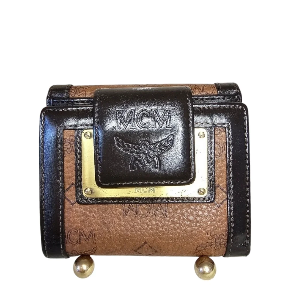 🤎▪️MCM▪️ brown cognac small compact wallet